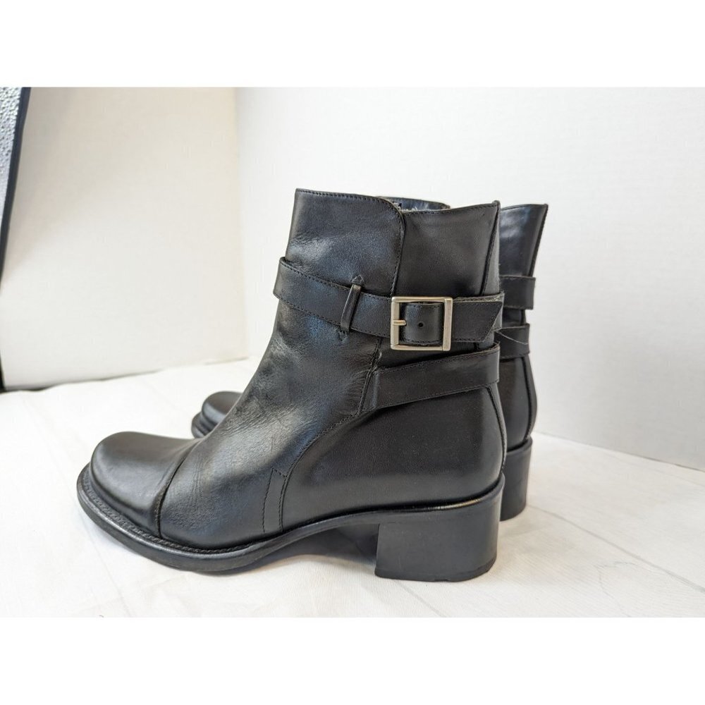 Bakers Black Leather Ankle Booties with Buckle Strap Detail - Picture 8 of 12